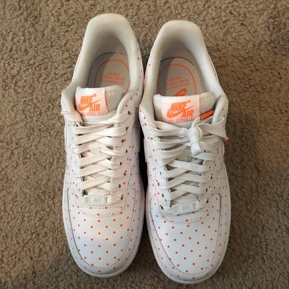 Orange polka dot air force ones Clearance